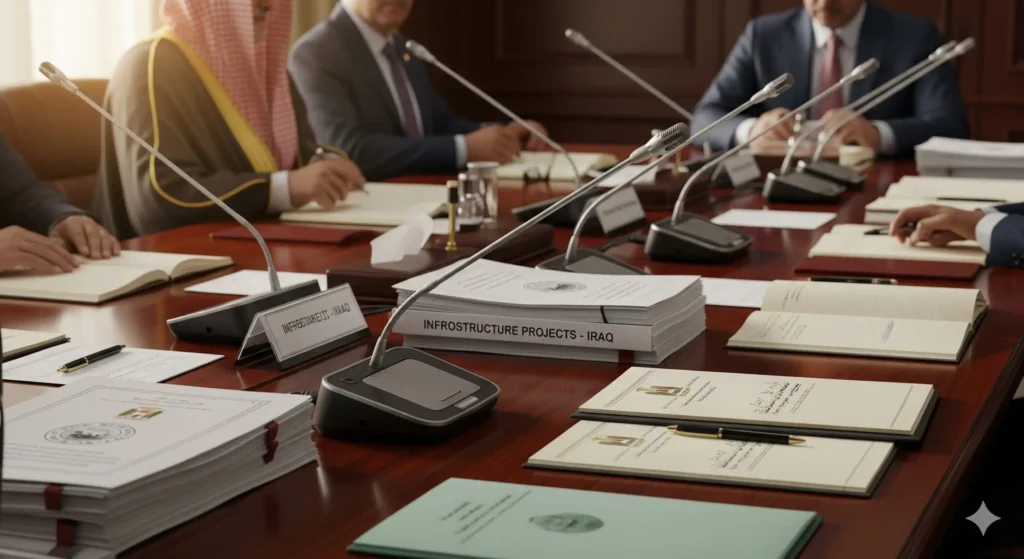 اجتماع حكومي عراقي لمناقشة مشاريع البنية التحتية.